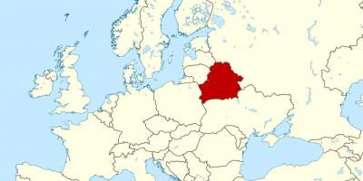 बेलारूस स्थान पर दुनिया के नक्शे